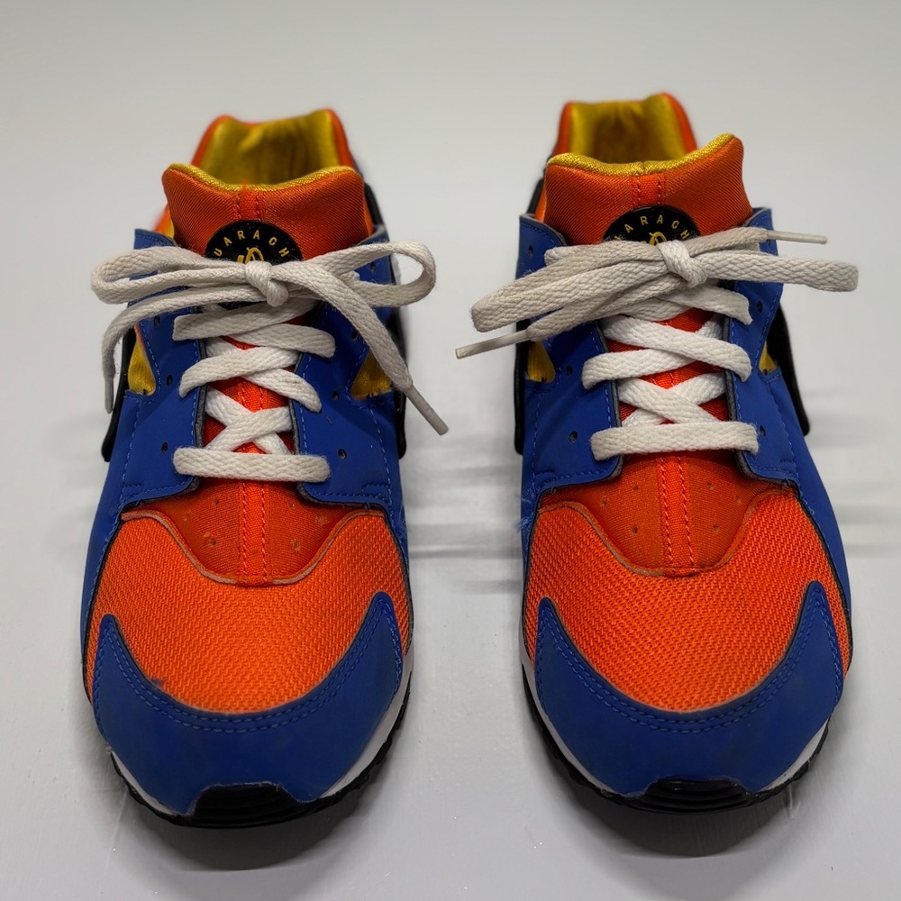 Nike Air Huarache Youth Sneakers Size 3Y Blue Orange Athletic Shoes - Picture 4 of 14